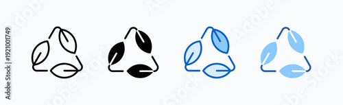 Recycling Icon Sheet Multiple Style Collection Isolated Vector