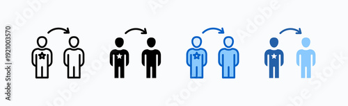 Mentor Icon Sheet Multiple Style Collection Isolated Vector