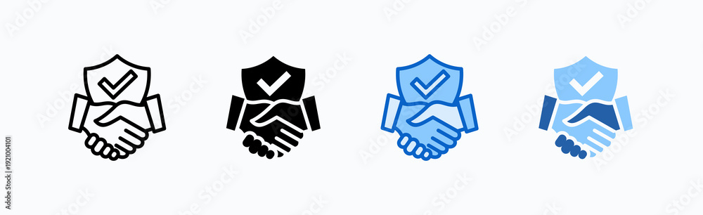 Obraz premium Trust Icon Sheet Multiple Style Collection Isolated Vector