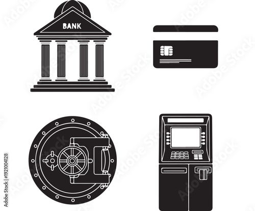 Collection of Banking and Finance Icons for Business.