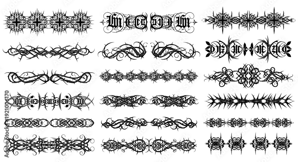 Obraz premium ornate black and white decorative borders and frames