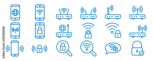 Internet Icons Set for Web and App Design