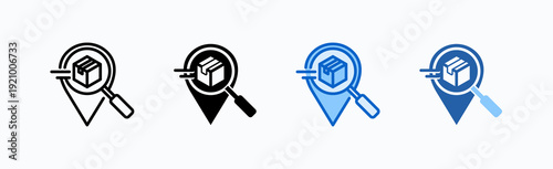 Tracking Icon Sheet Multiple Style Collection Isolated Vector