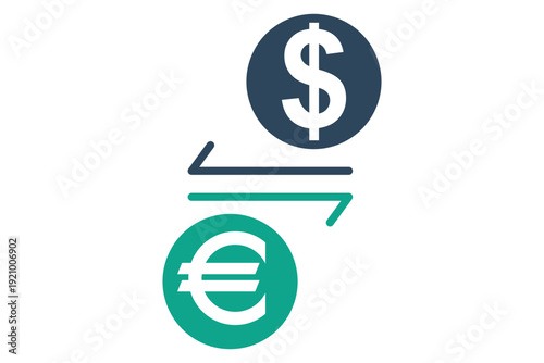 Exchange solid icon. Icon related to currency. bank elements vector illustration. Transparent background