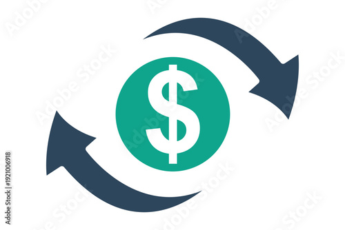 Money transfer solid icon. Icon related to bank. transfer elements vector illustration