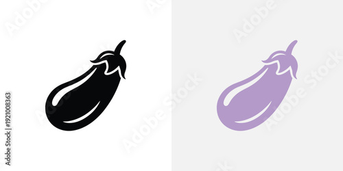 Black and purple eggplant vegetable food