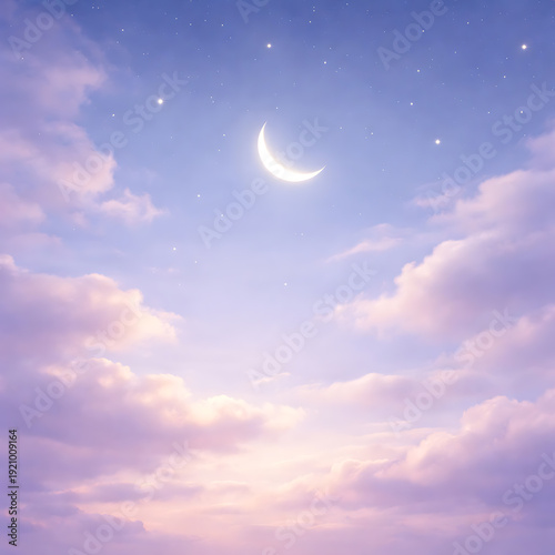 The Sacred Crescent: A Dreamy Ramadan Night Sky