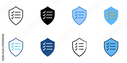 Safety Protocols icons set multiple style collection. Editable stroke 
