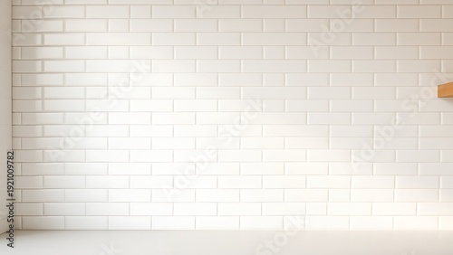 tenderfoot. Modern kitchen with matte white subway tile wall and clean grout lines. real-estate listings.
