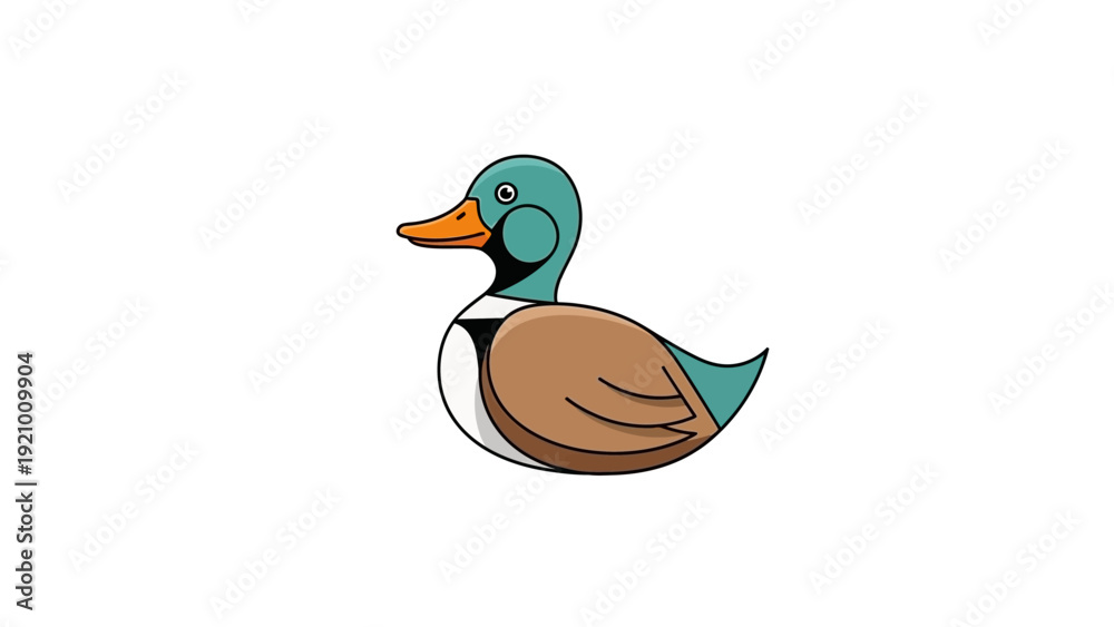 Obraz premium Colorful Cartoon Duck Illustration.