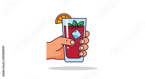 Hand holding a refreshing cocktail glass 2.