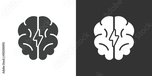 Brainstorming & Intelligence icon. Solid glyph series icon