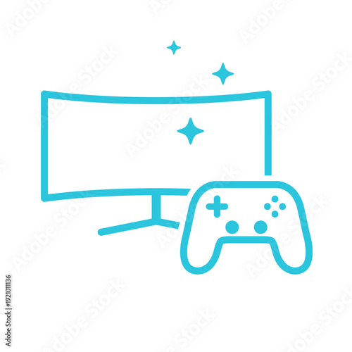 Controller icon. Isolated on white background. From blue icon set.