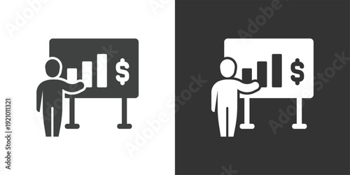Business Presentation icon. Solid glyph series icon