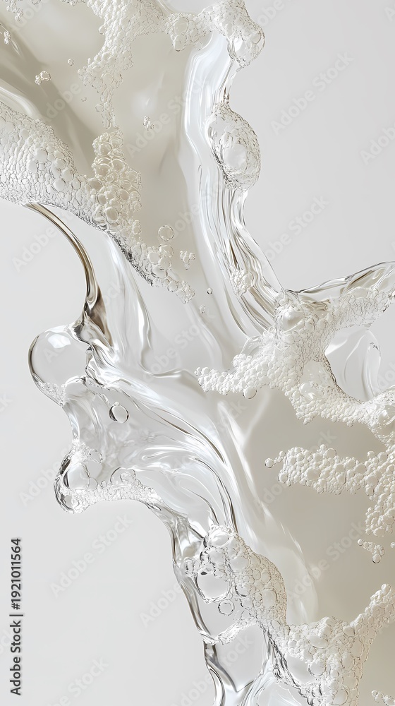 Obraz premium digital technology white flowing liquid poster background