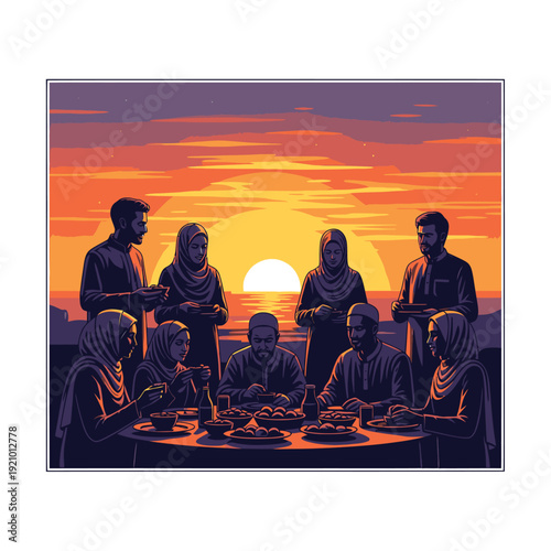 Group of People Having Dinner Together.