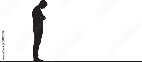 Lonely person silhouette concept.