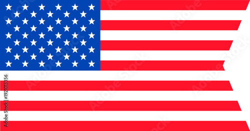 Vintage Style USA Flag with Cut Tail