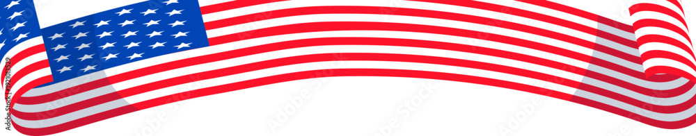 Obraz premium Horizontal Folded USA Flag Line
