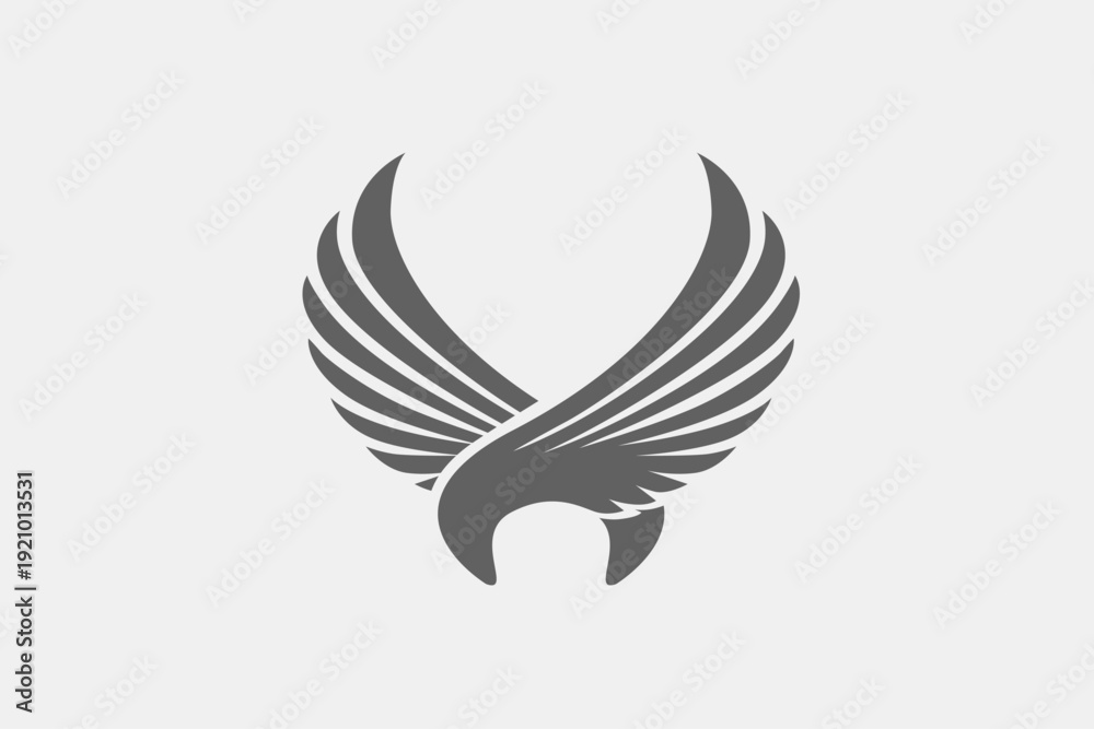 Fototapeta premium wings birds opened symetric logo