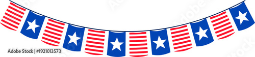 Hanging Flag Garland with Stars and Stripes
