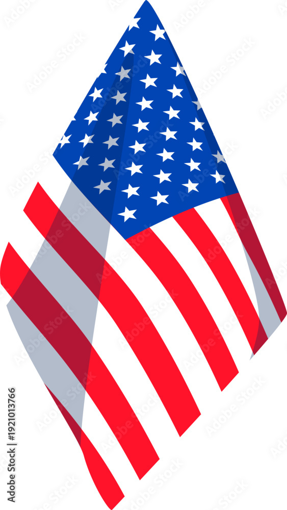 Fototapeta premium Angled Display of USA Flag