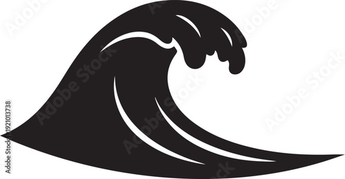  Ocean wave silhouette vector