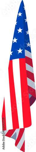 Hanging Flag with Folded Edge USA
