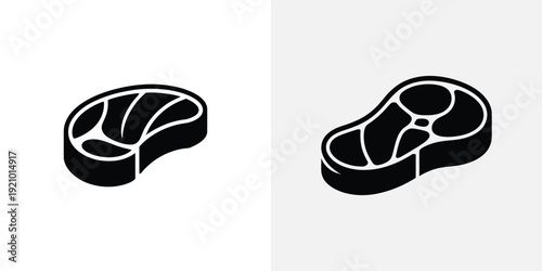 Black and white steak cut meat cuts food