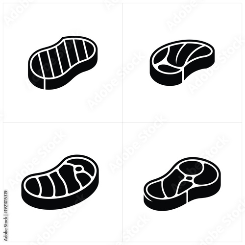 Black and white steak meat food raw meat