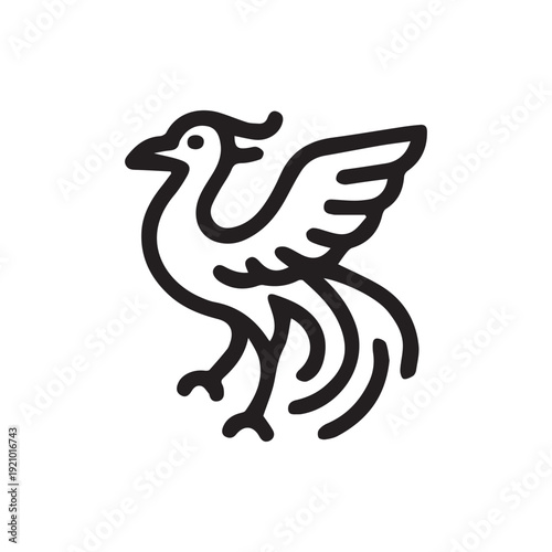 фотографія Minimalist Black Liver Bird Icon A Symbol Of Liverpool Pride Vector