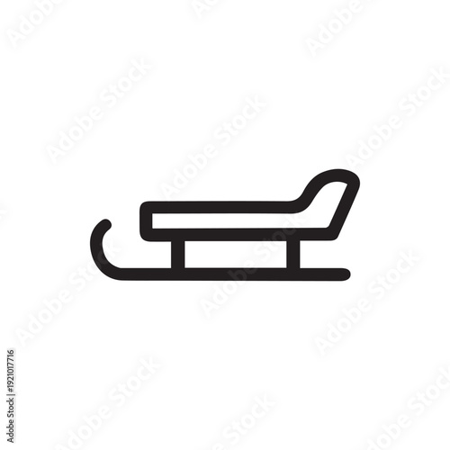 Minimalist Sled Icon Perfect for Winter Holiday and Sport Designs
