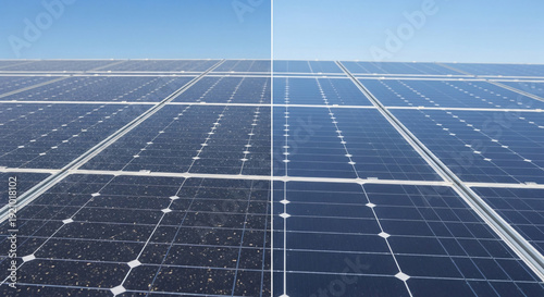 Side-by-Side Comparison of Dusty Versus Clean Solar Panel Surfaces Highlighting Maintenance and Efficiency Gains