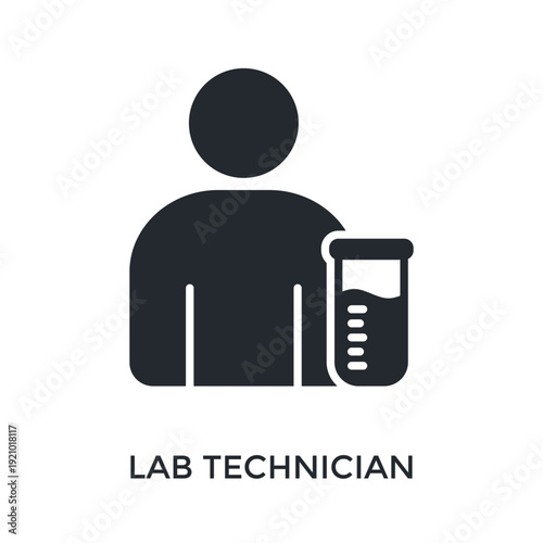 Lab Technician Icon Glyph Style. Vector Illustration For Graphic Design