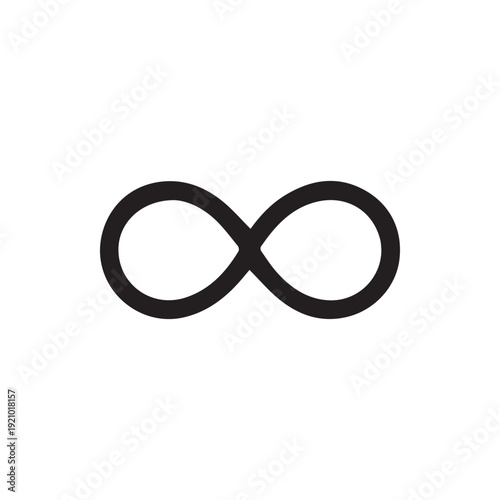 Minimalist Black Infinity Symbol Icon On A Clean White Background