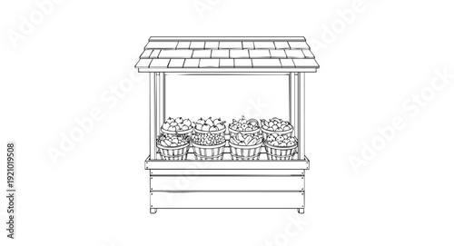 Farm Fresh Produce Stand Illustration