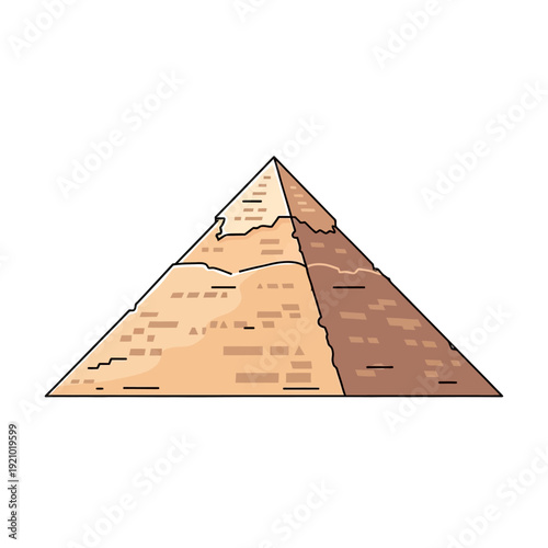 Ancient Egyptian pyramid illustration in desert landscape