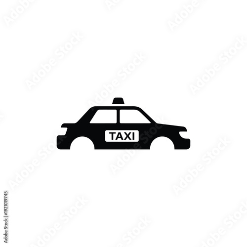Black taxi car with taxi sign on side vehicle transportation