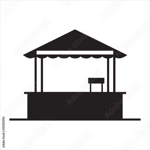 Wallpaper Mural Outline Vector Silhouette of an Empty Village Market Torontodigital.ca