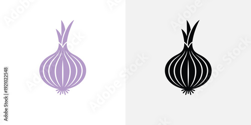 Purple and black onion purple onion vegetable flat simple white background