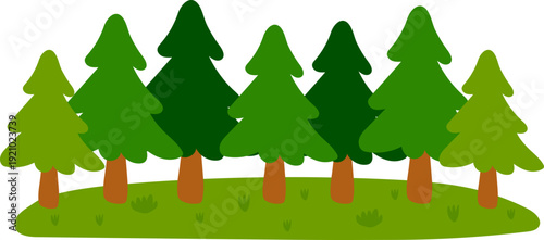 Pine Forest Vector Illustration