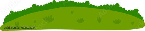 Grass Hill with Bushes