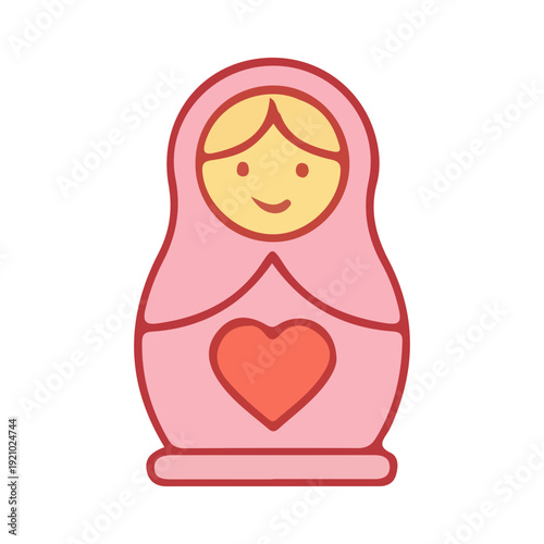 Pink Matryoshka Doll Icon
