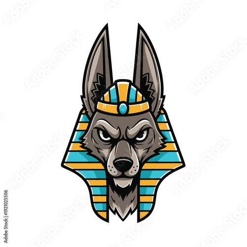 Anubis Egyptian God Mascot Logo Vector Illustration
