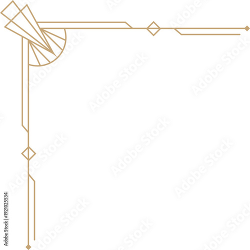 Angled Decorative Border Corner with Artful Accents