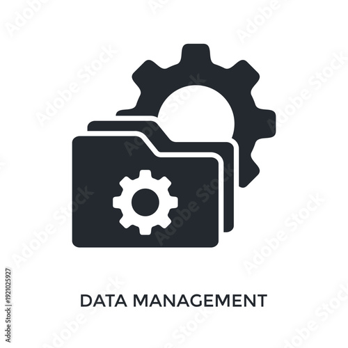 Data Management Icon Glyph Style. Vector Illustration For Graphic Design