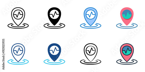 Earthquake Preparedness icons set multiple style collection. Editable stroke 
