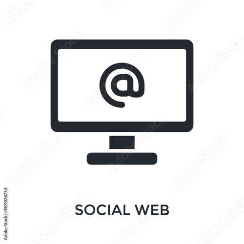 Social Web Icon Glyph Style. Vector Illustration For Graphic Design