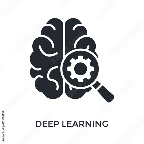 Deep Learning Icon Glyph Style. Vector Illustration For Graphic Design