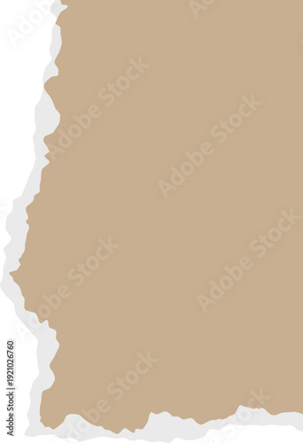 Worn vintage torn paper sheet with uneven tear